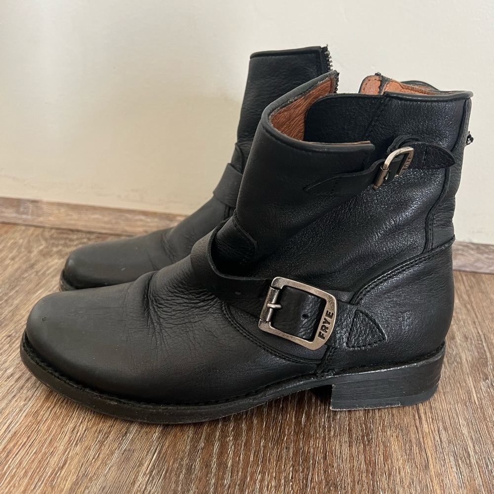 Black leather Frye boots